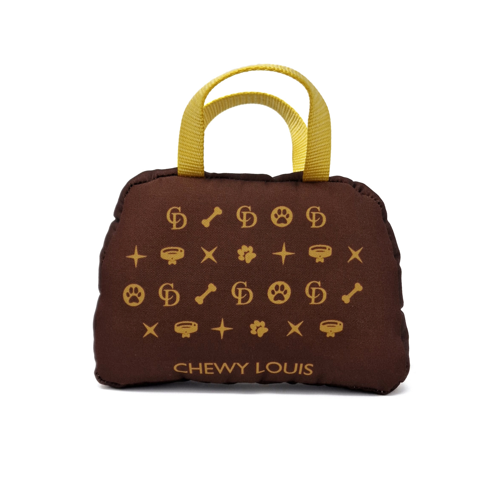 Brown Chewy Vuiton Dog Toy Handbag, Dog Toys